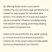 Altaarjongensgebed voor katholieke priesterroeping notitiekaartje