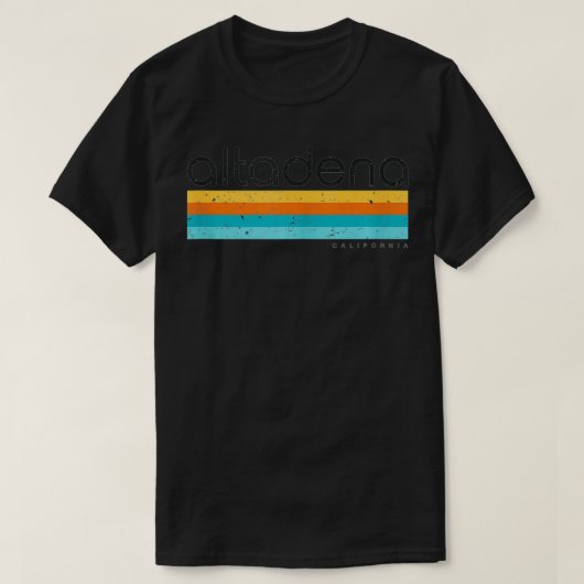 Altadena California CA Retro Design T-shirt (Design voorkant)