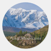 Altai-gebergte landschap ronde sticker (Voorkant)