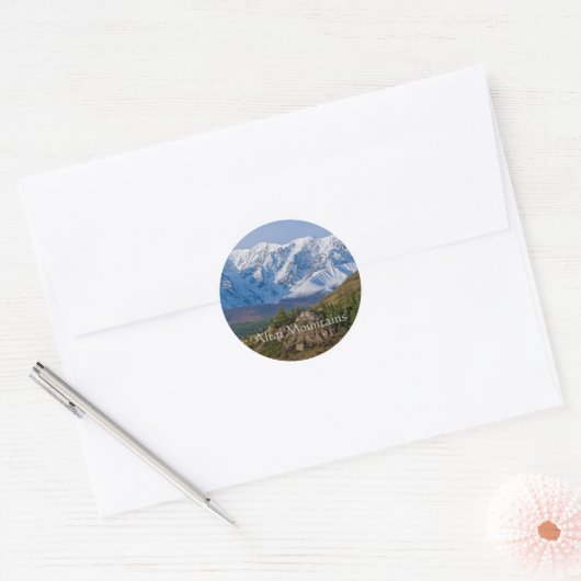 Altai-gebergte landschap ronde sticker (Envelop)