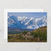 Altai-gebergte, landschapsfoto, gelabeld, briefkaart (Voorkant / Achterkant)