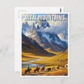 Altai Mountain Mongolië reizen Briefkaart (Voorkant / Achterkant)