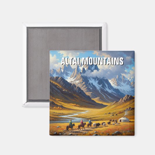 Altai Mountain Mongolië reizen Magneet (Voorkant / Achterkant)