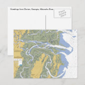 Altamaha River, Darien, Briefkaart Nautical Chart  (Voorkant / Achterkant)