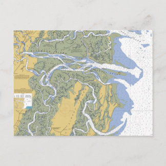 Altamaha River, Darien, Briefkaart Nautical Chart