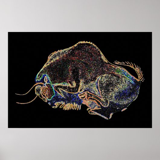 Altamira Bison in Psychedelivision Poster (Voorkant)