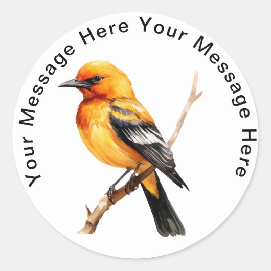 Altamira Oriole Ronde Sticker (Voorkant)