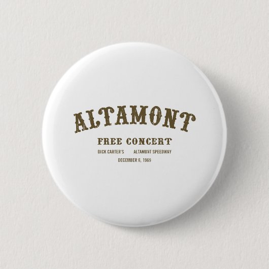 Altamont Free Concert Ronde Button 5,7 Cm (Voorkant)