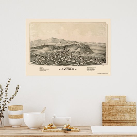 Altamont, NY Panoramic Map - 1889 Poster (Keuken)