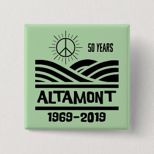 Altamont Speedway 1969-2019 50e verjaardag Vierkante Button 5,1 Cm