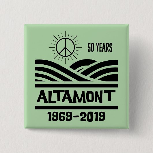 Altamont Speedway 1969-2019 50e verjaardag Vierkante Button 5,1 Cm (Voorkant)