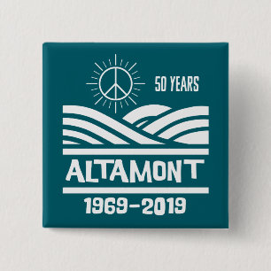 Altamont Speedway 1969-2019 50ste verjaardag Vierkante Button 5,1 Cm