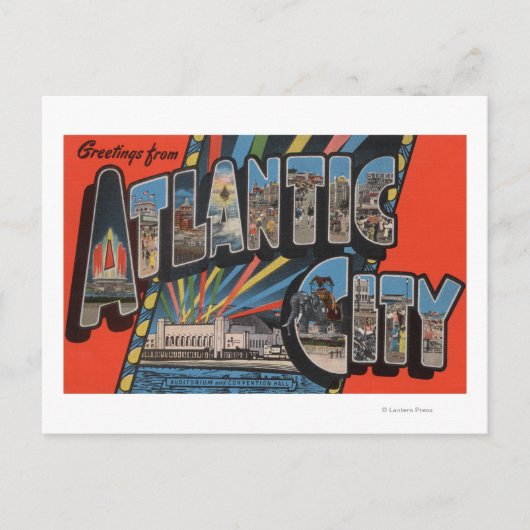 Altantic City, New Jersey - Large Letter Briefkaart (Voorkant)