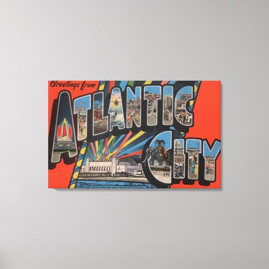 Altantic City, New Jersey - Large Letter Canvas Afdruk (Voorkant)