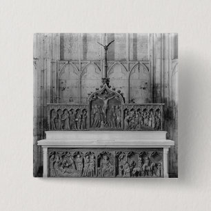 Altar en twee versierde alitarstukken vierkante button 5,1 cm