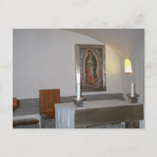 Altar in de catacomben met ikon briefkaart