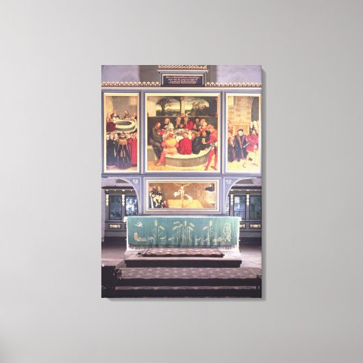 Altar met een triptych die canvas afdruk (Voorkant)