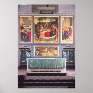 Altar met een triptych die poster