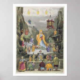 Altar Piece in the Yun Stzoo Stzee Temple, Ting- Poster
