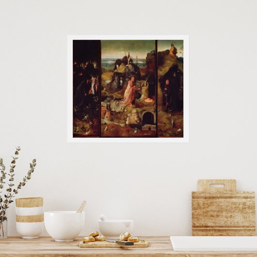 Altarstuk van de Hermits (olie op het paneel) Poster (Keuken)