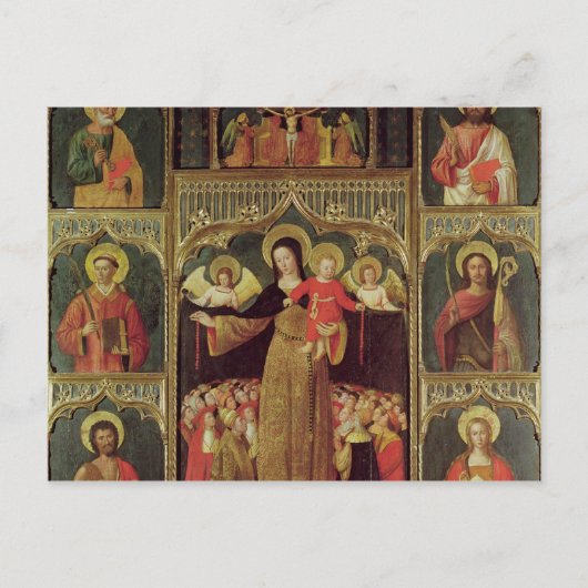Altarstuk van de Maagd van de Rosary, c.1500 Briefkaart (Voorkant)