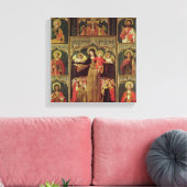 Altarstuk van de Maagd van de Rosary, c.1500 Canvas Afdruk (Insitu (Woonkamer))