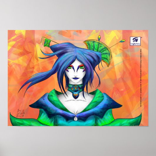 AltDelta: Blauw Geisha Poster (Voorkant)