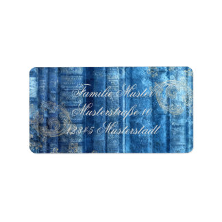 Alte Bücher - goldene Ornamente - blau | Etiket