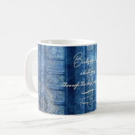 Alte Bücher - goldene Ornamente - blau  |  Koffiemok