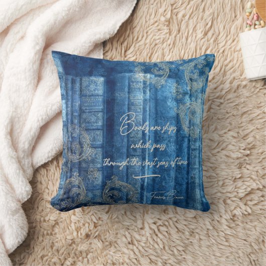 Alte Bücher - goldene Ornamente - blau | Kussen (Deken)