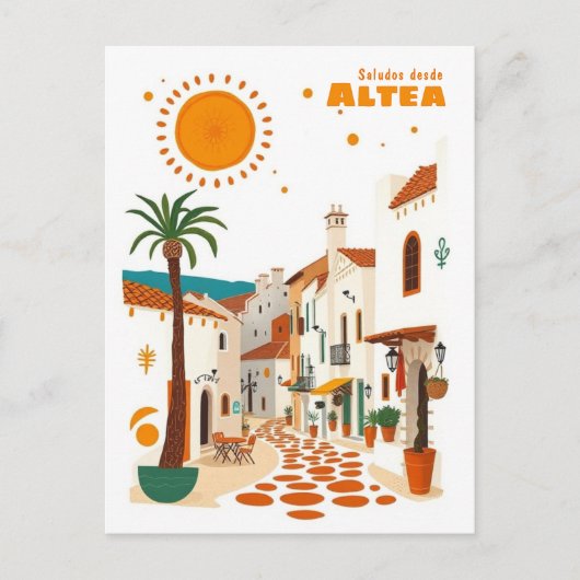 Altea Spanje vakantie Costa Blanca Postcar Briefkaart (Voorkant)