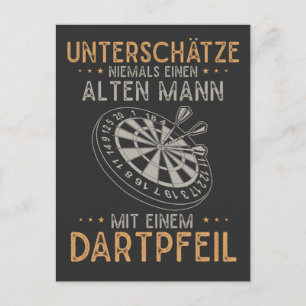 Alter Mann Dartpfeil Unterschätzen Humor Darts Män Briefkaart