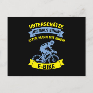 Alter Mann EBike Rentner Opa Biking Cycling Gift Briefkaart