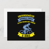 Alter Mann EBike Rentner Opa Biking Cycling Gift Briefkaart (Voorkant / Achterkant)