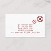 Alteration, Clothing, Tailor, Seamstress Visitekaartje (Achterkant)