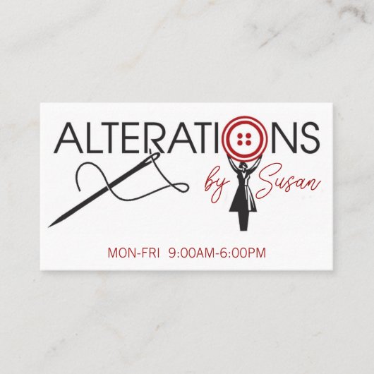 Alteration, Clothing, Tailor, Seamstress Visitekaartje (Voorkant)