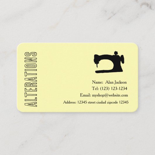 ALTERATIONS  business cards Visitekaartje (Voorkant)
