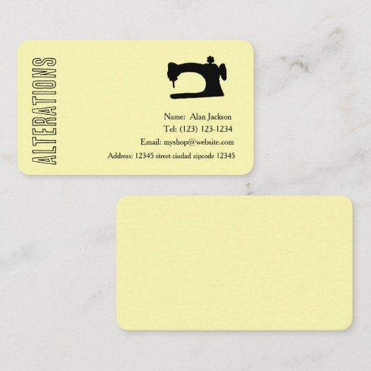 ALTERATIONS  business cards Visitekaartje (Voorkant / Achterkant)