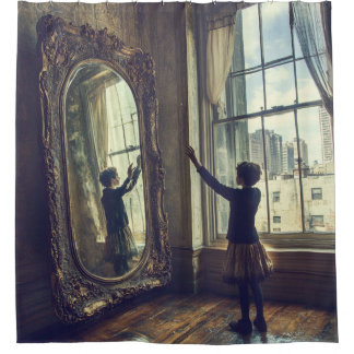 🪞 Altered Reflections – Surrealistische Droomland Douchegordijn