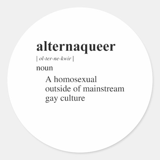 ALTERNAQUEER RONDE STICKER (Voorkant)