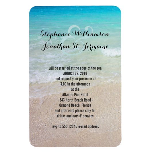 Alternatief Beach Wedding Invitation Magnet Magneet (Verticaal)
