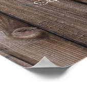 Alternatief bruiloft gastboek LOVE wood effect Poster (Hoek)