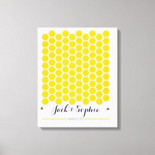 Alternatief bruiloft gastenboek Bijenhoning handte Canvas Afdruk (Voorkant)