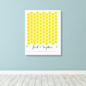 Alternatief bruiloft gastenboek Bijenhoning handte Canvas Afdruk (Insitu (Houten vloer))