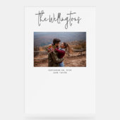 Alternatief Bruiloft Gastenboek Fotoscript Acryl Bord (Voorkant)