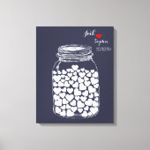 Alternatief bruiloft gastenboek mason jar hart canvas afdruk (Voorkant)