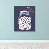 Alternatief bruiloft gastenboek mason jar hart canvas afdruk (Insitu (Houten vloer))