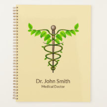 Alternatief Caduceus Green Leaves Beige Medical