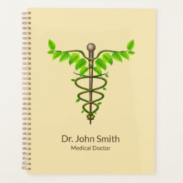 Alternatief Caduceus Green Leaves Beige Medical Planner
