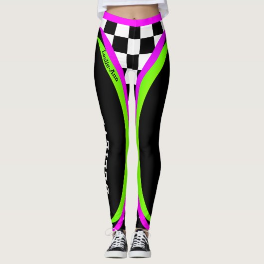 Alternatief concept Checkered Flourescent geloof Leggings (Voorkant)
